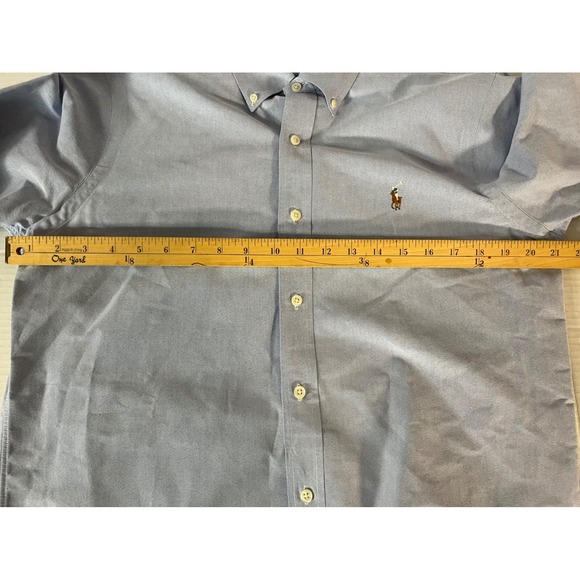 Ralph Lauren Oxford Shirt Mens Medium Blue Long Sleeve Button Down - Picture 5 of 7
